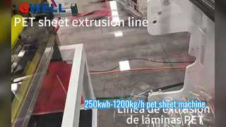 Linha de produção de chapas PET de 250 kWh, 1200 kg / h