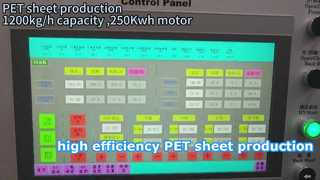 Produção de PET de 1200kg / h, motor de 250Kwh