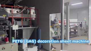 Linha de produção de folhas de decoração PETG (GAG)