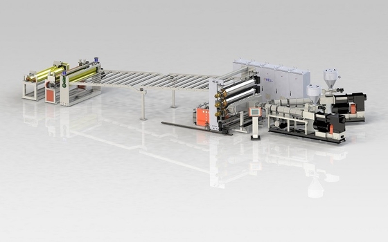 comprar Linha de extrusão de chapas de PVC rígidas Linha de produção de placas de PVC 550 kg/h online manufacture